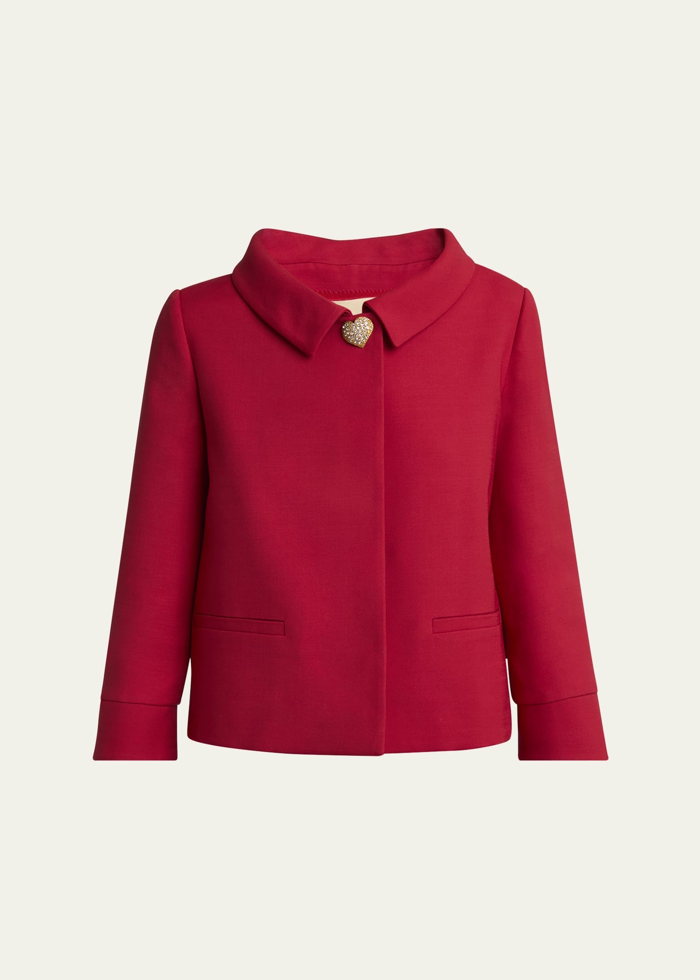Crepe Couture Heart Button Jacket - 1