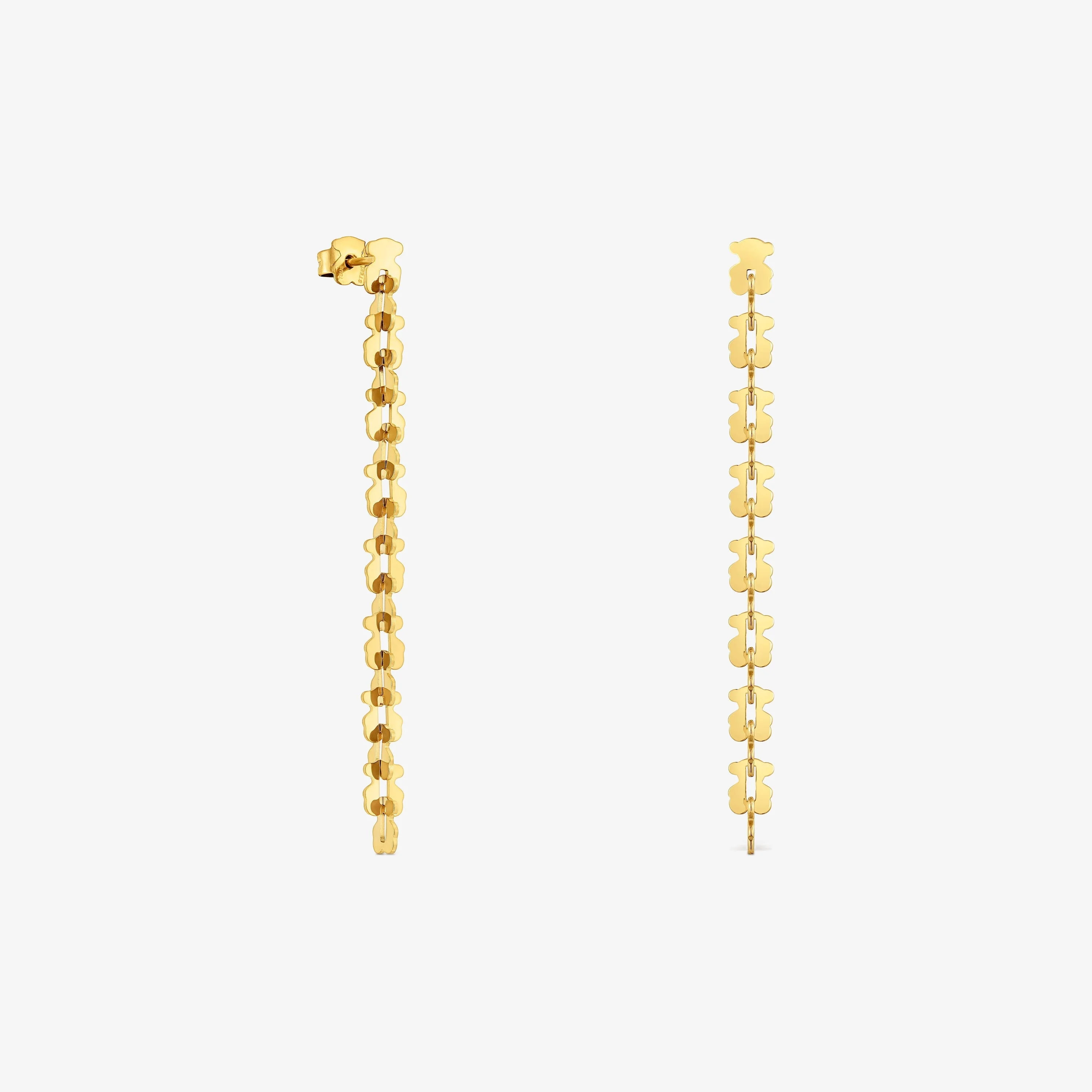 Long gold-colored steel Earrings with bear motifs TOUS Carrusel - 1
