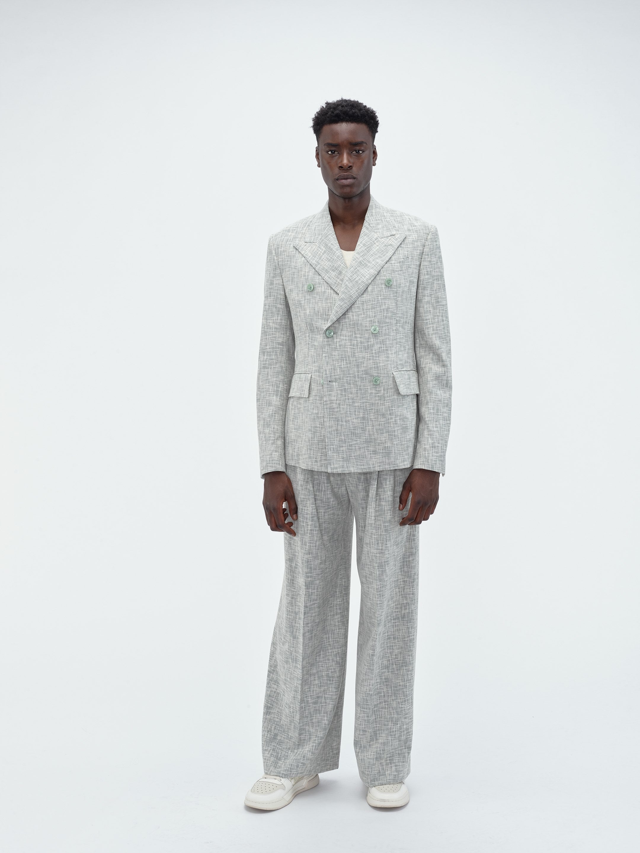 CROSSHATCH DOUBLE PLEATED PANT - 2