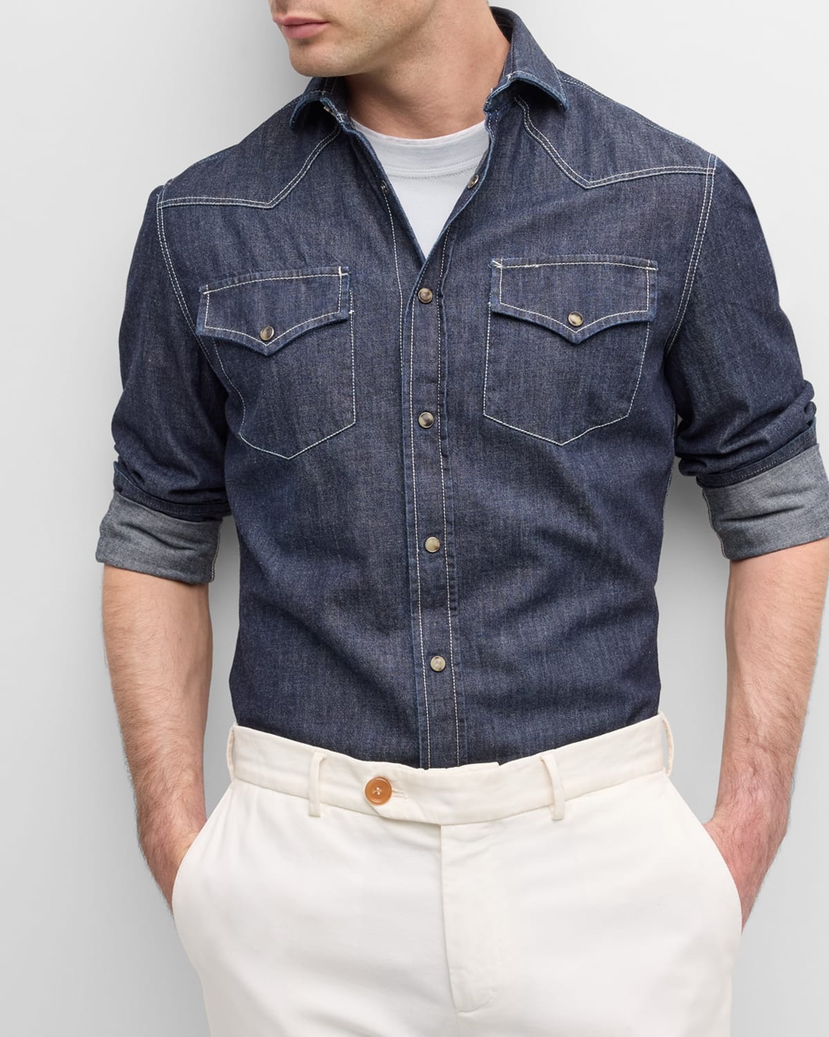 Men's Denim Western Snap-Front Shirt - 7