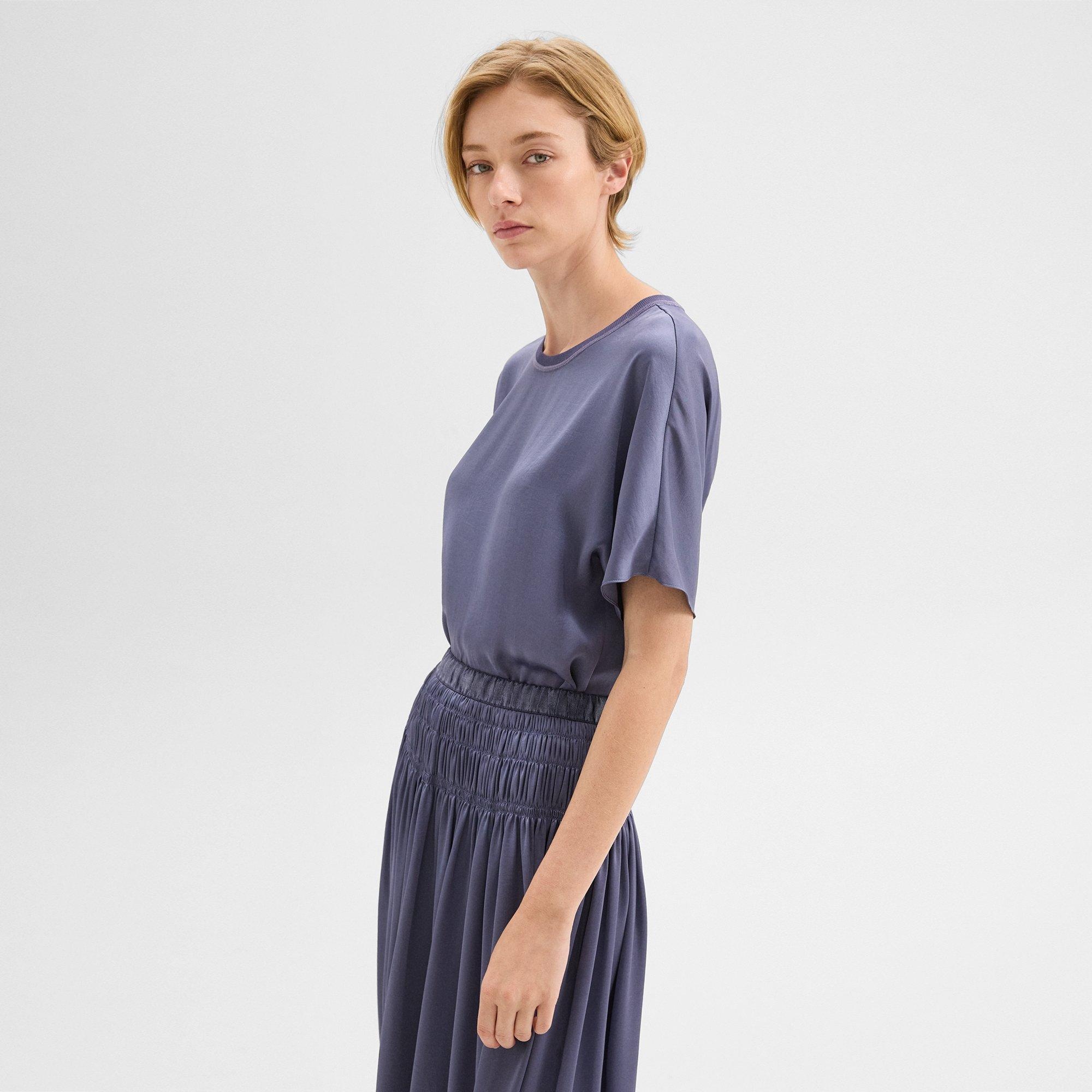 Dolman Sleeve Tee in Recycled Satin - 3