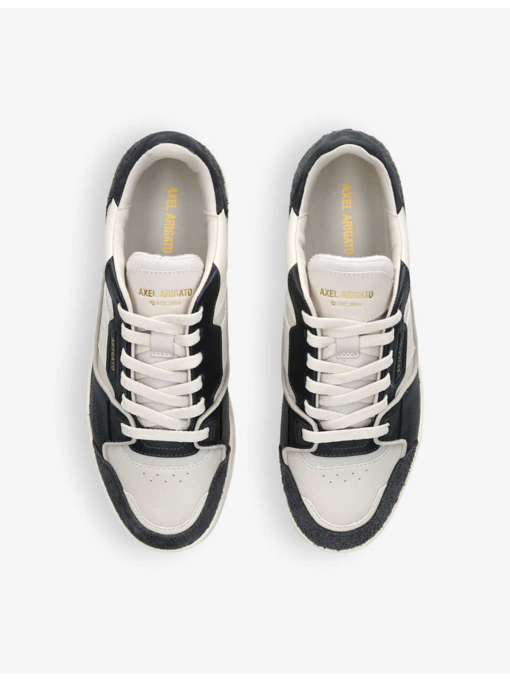 Clay foiled-logo leather and suede low-top trainers - 2