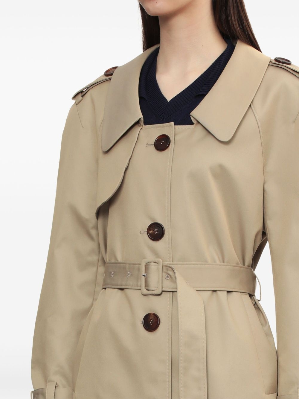 button-up trench coat - 5