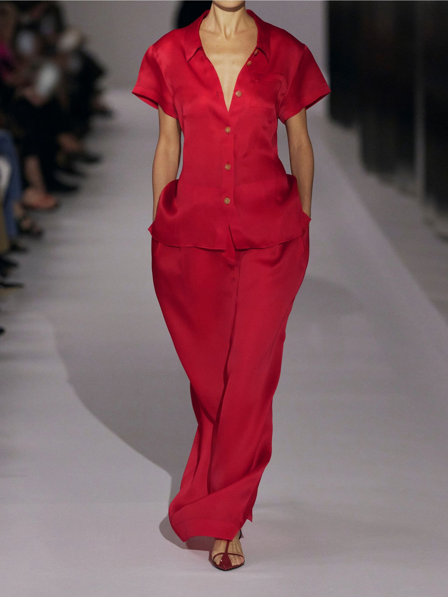 Keefe silk-organza shirt Red - 4
