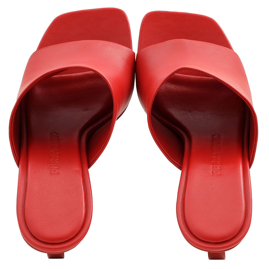 Ferragamo Ladies Red Nappa Astro 70 Elinda Slide Sandals - 4