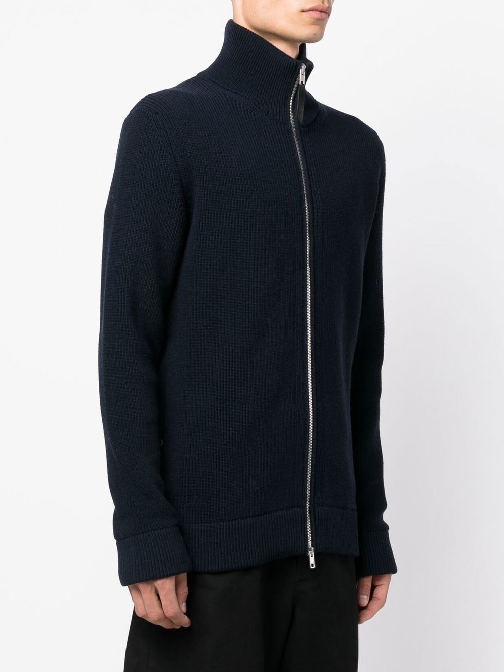 ribbed zip-up cardigan - 3