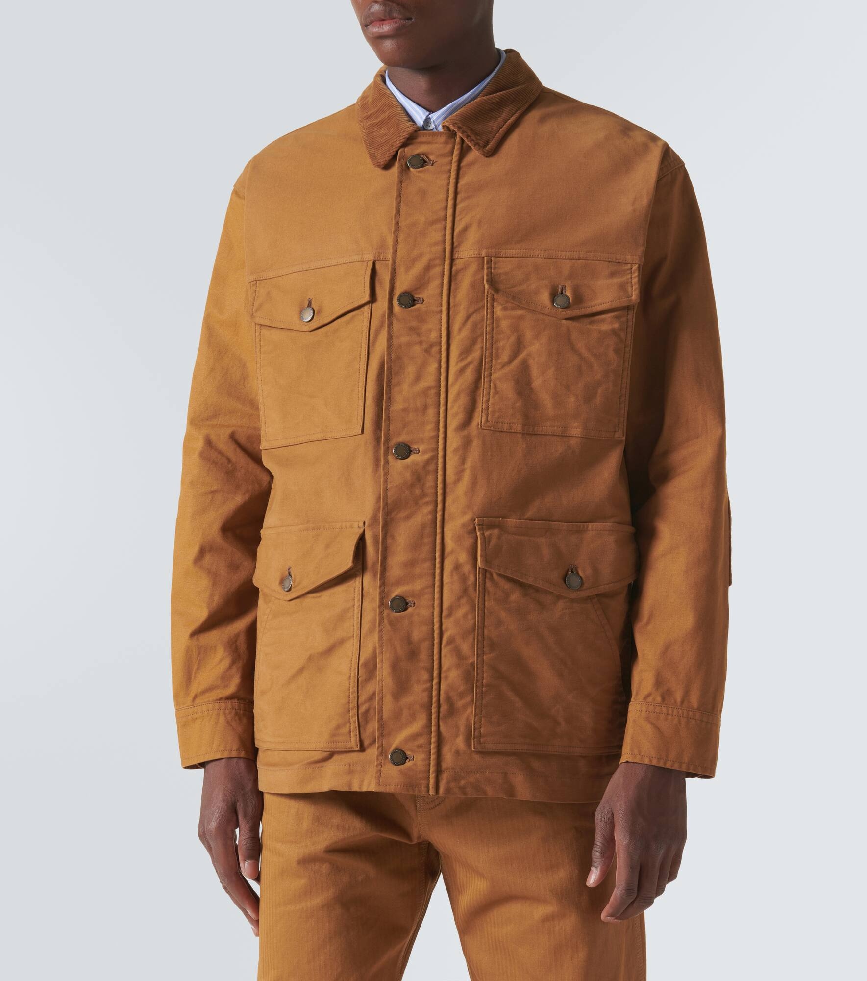 Corduroy-trimmed cotton jacket - 3