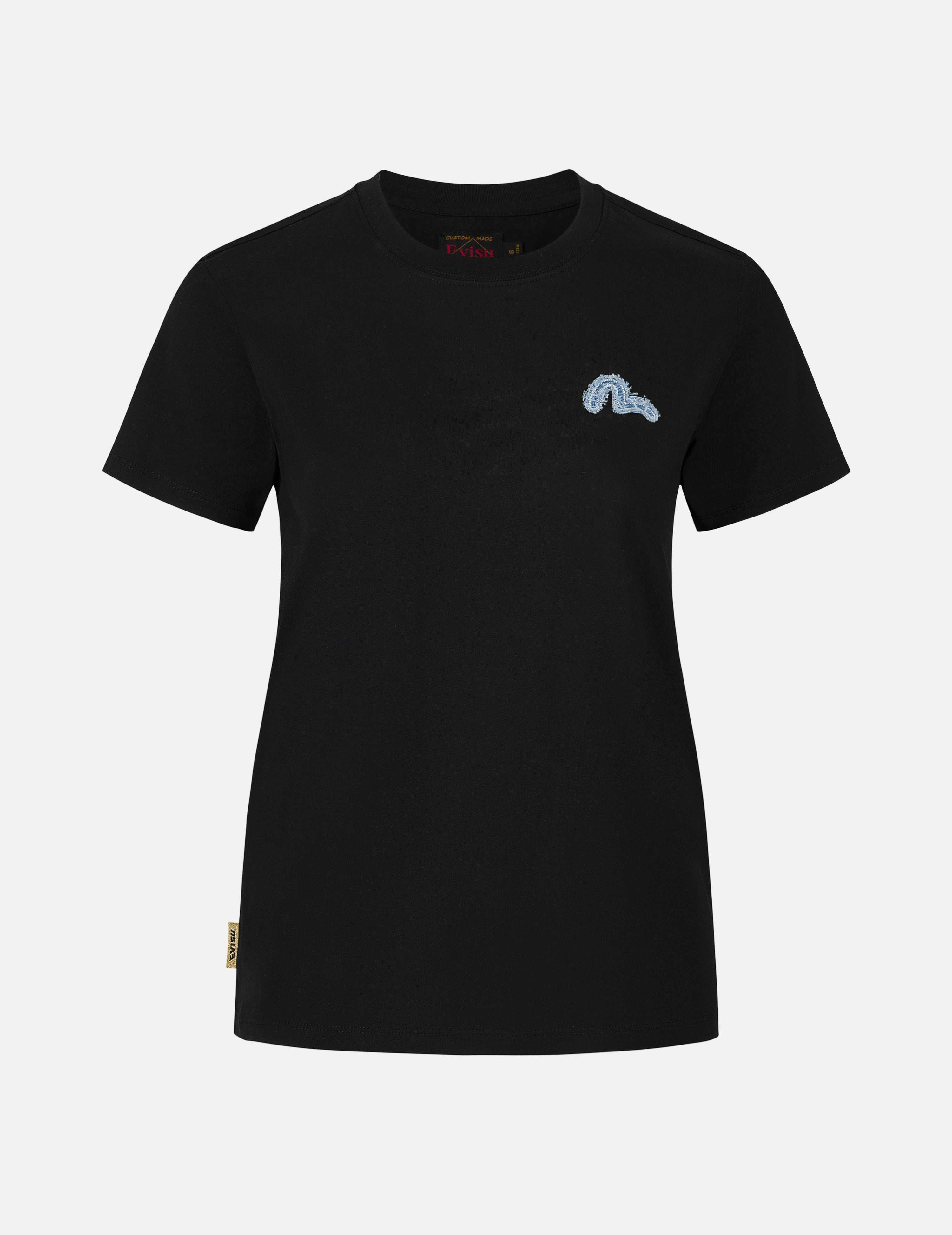 Deconstructed Denim Applique Embroidery Regular Fit T-Shirt - 2