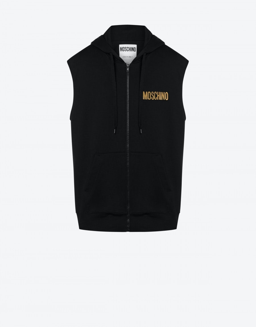 METALLIC LOGO ORGANIC FLEECE VEST - 1