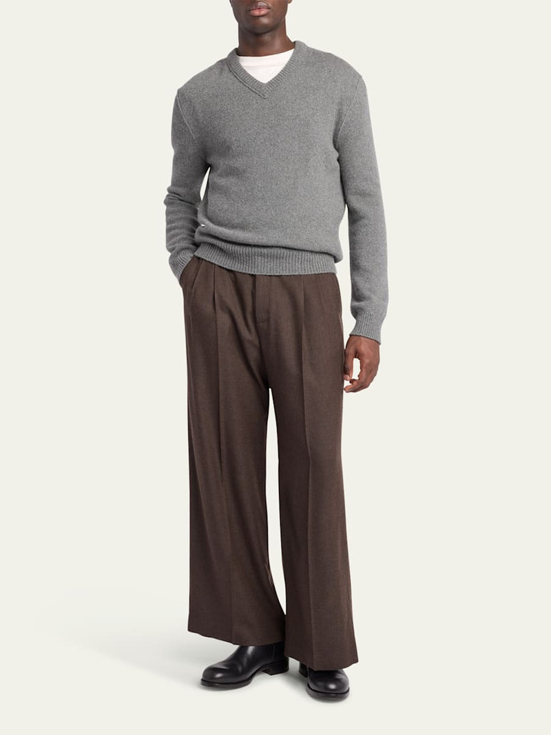 The Row Men's Oberyn Cashmere and Silk Flannel Pleated Trousers outlook