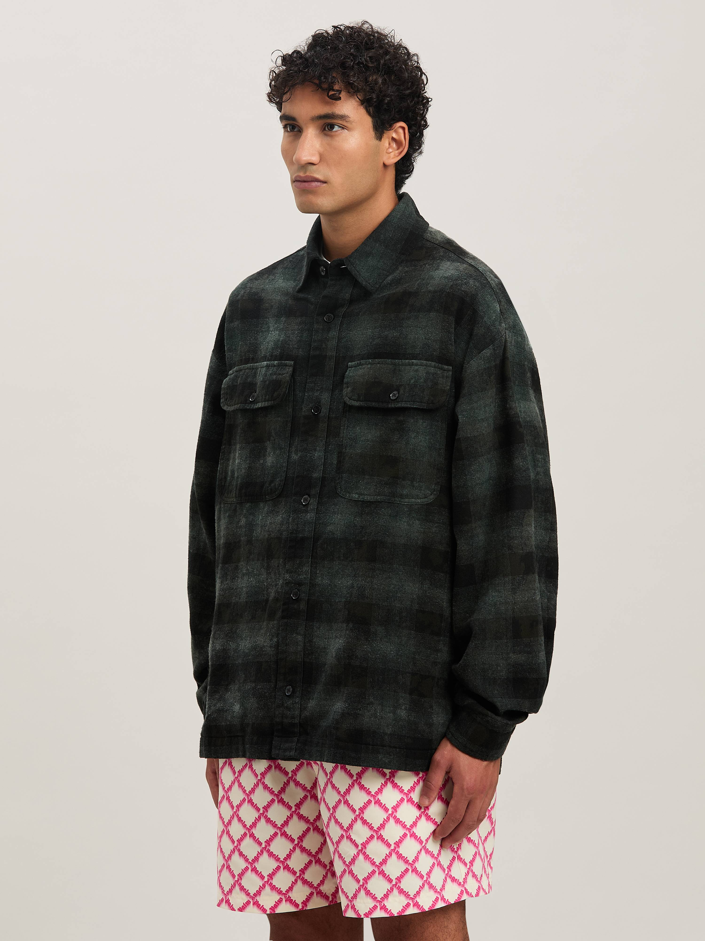 Curved logo Check shirt - 4