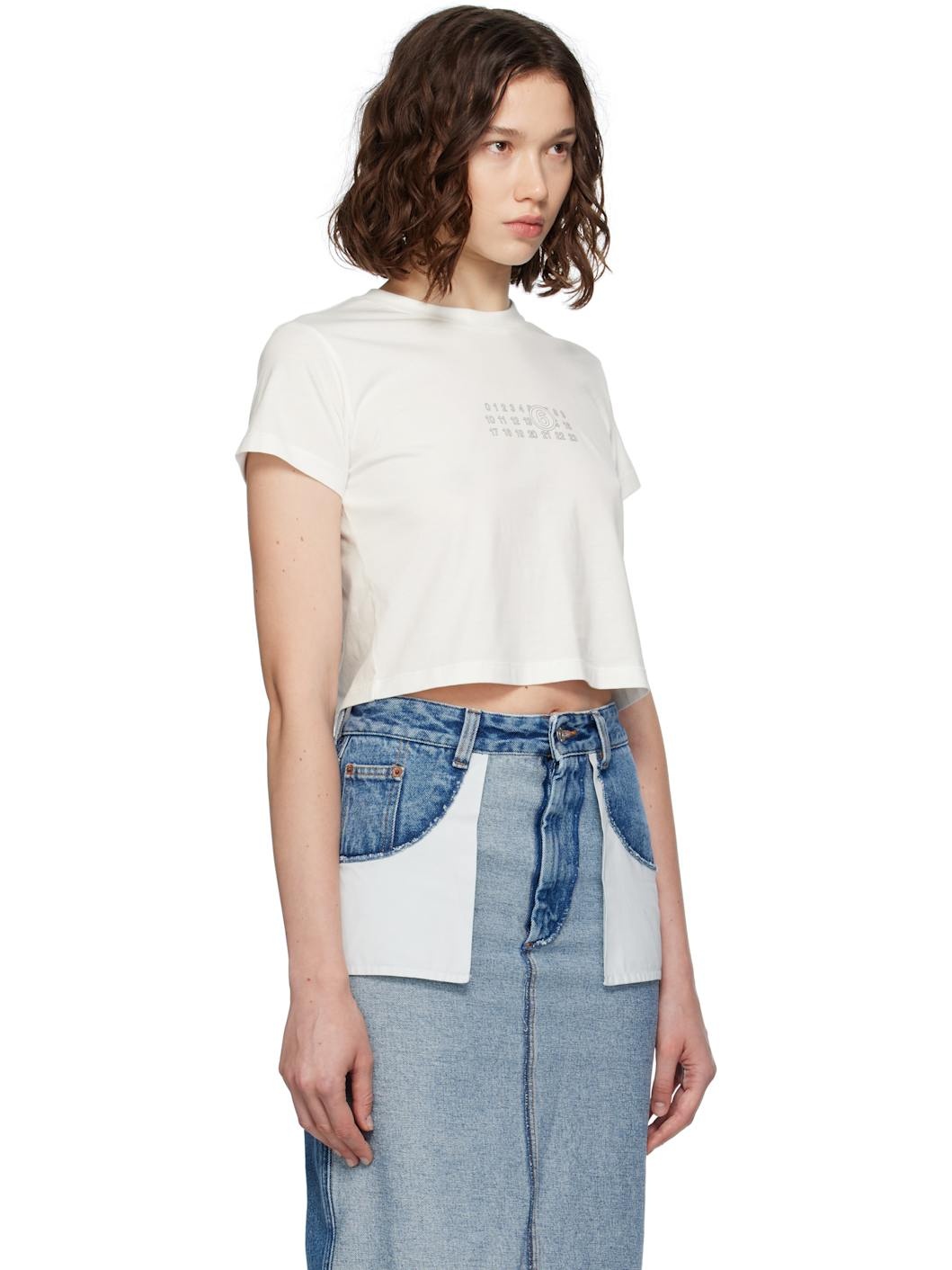 White Cropped T-shirt - 2