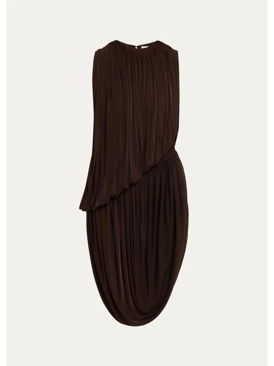Alton Draped Side-Slit Jersey Dress - 1