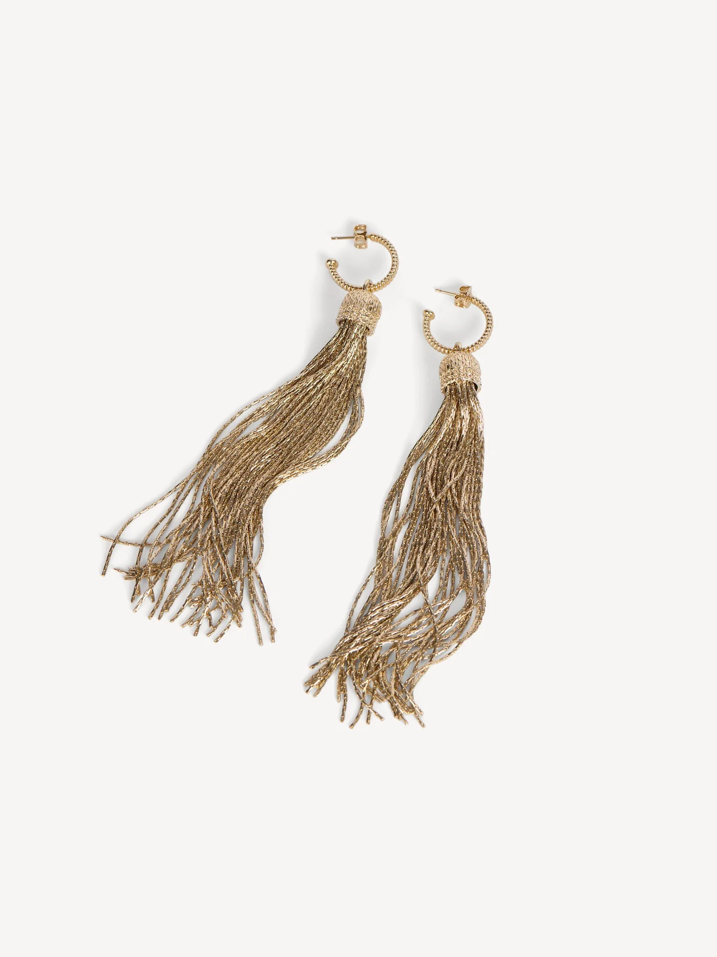 Brass tassel earrings - 1