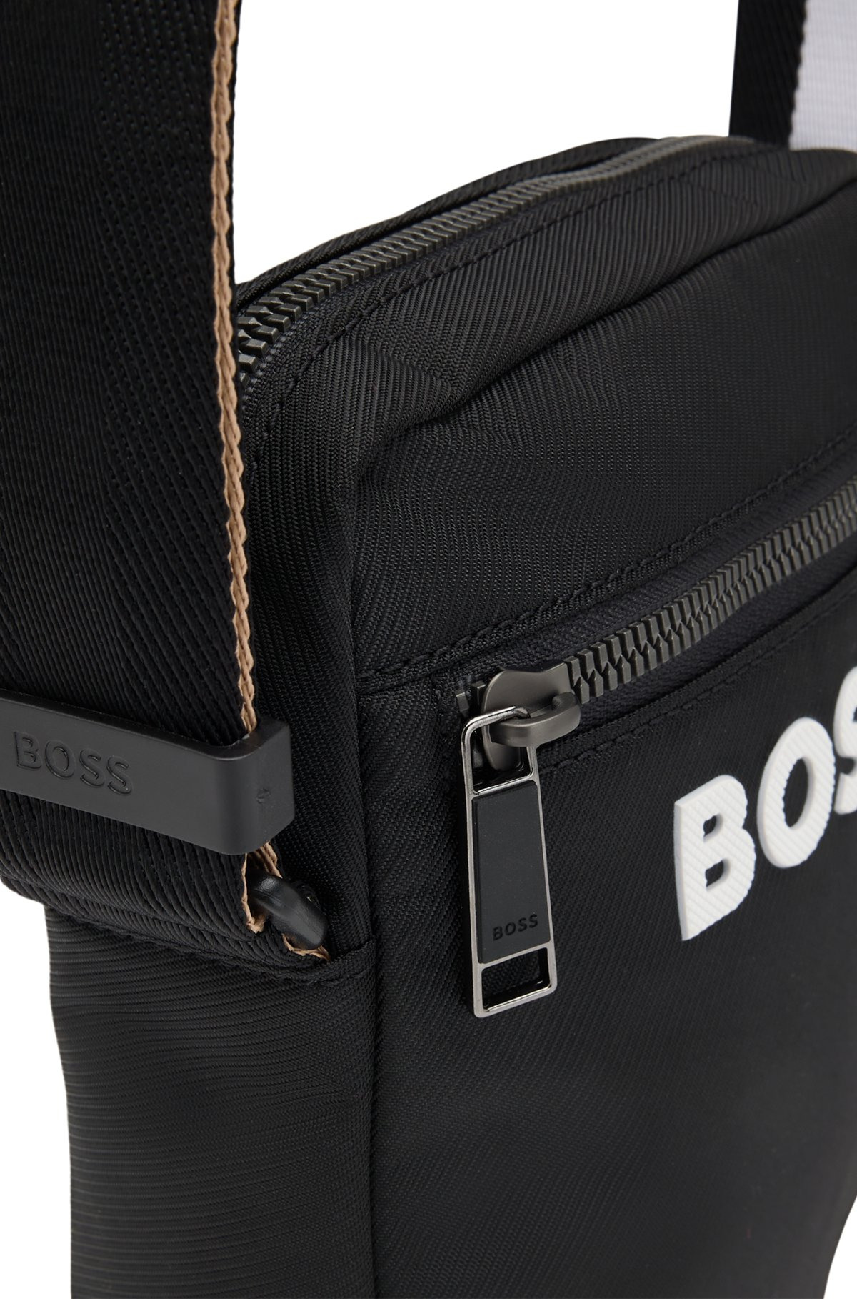 CROSSBODY BAG WITH CONTRAST LOGO AND SIGNATURE-STRIPE STRAP - 5