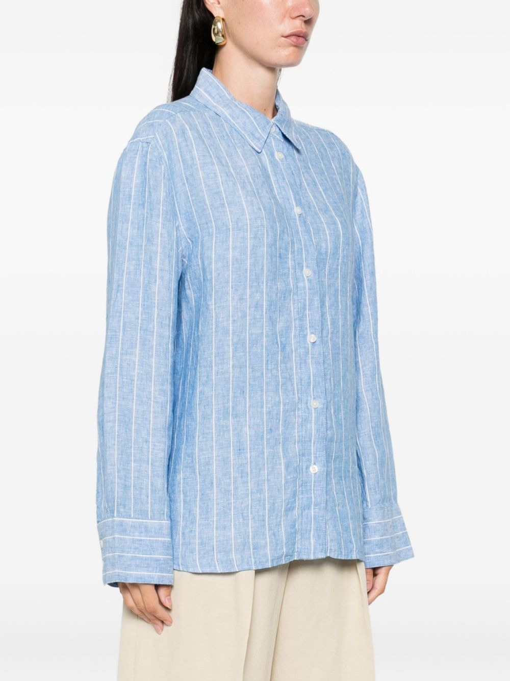 striped linen shirt - 3