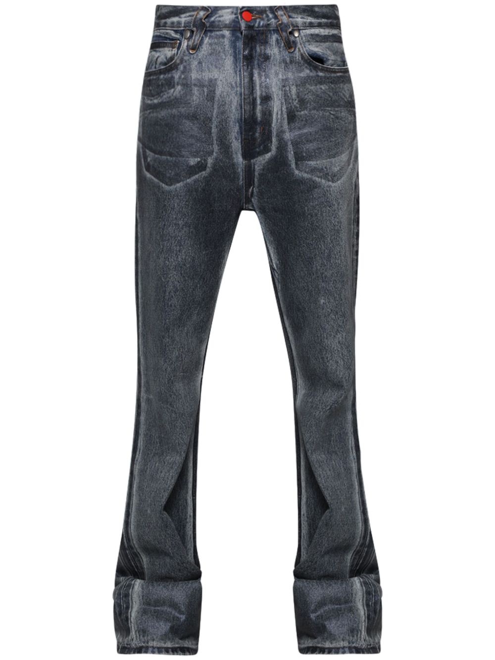 acid-wash high-rise flared jeans - 1