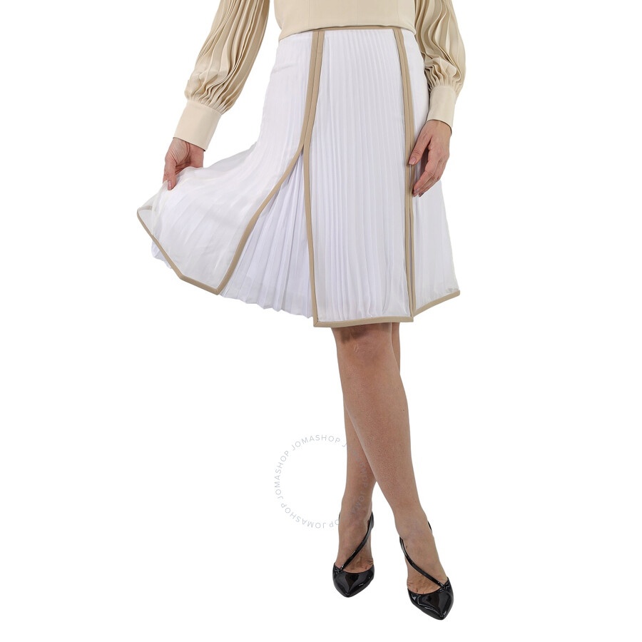 Burberry Ladies Silk Pleated Skirt In Magnolia - 3