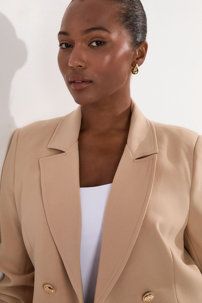 KAREN MILLEN Plus Size Compact Essential Tailored Double Breasted Blazer outlook