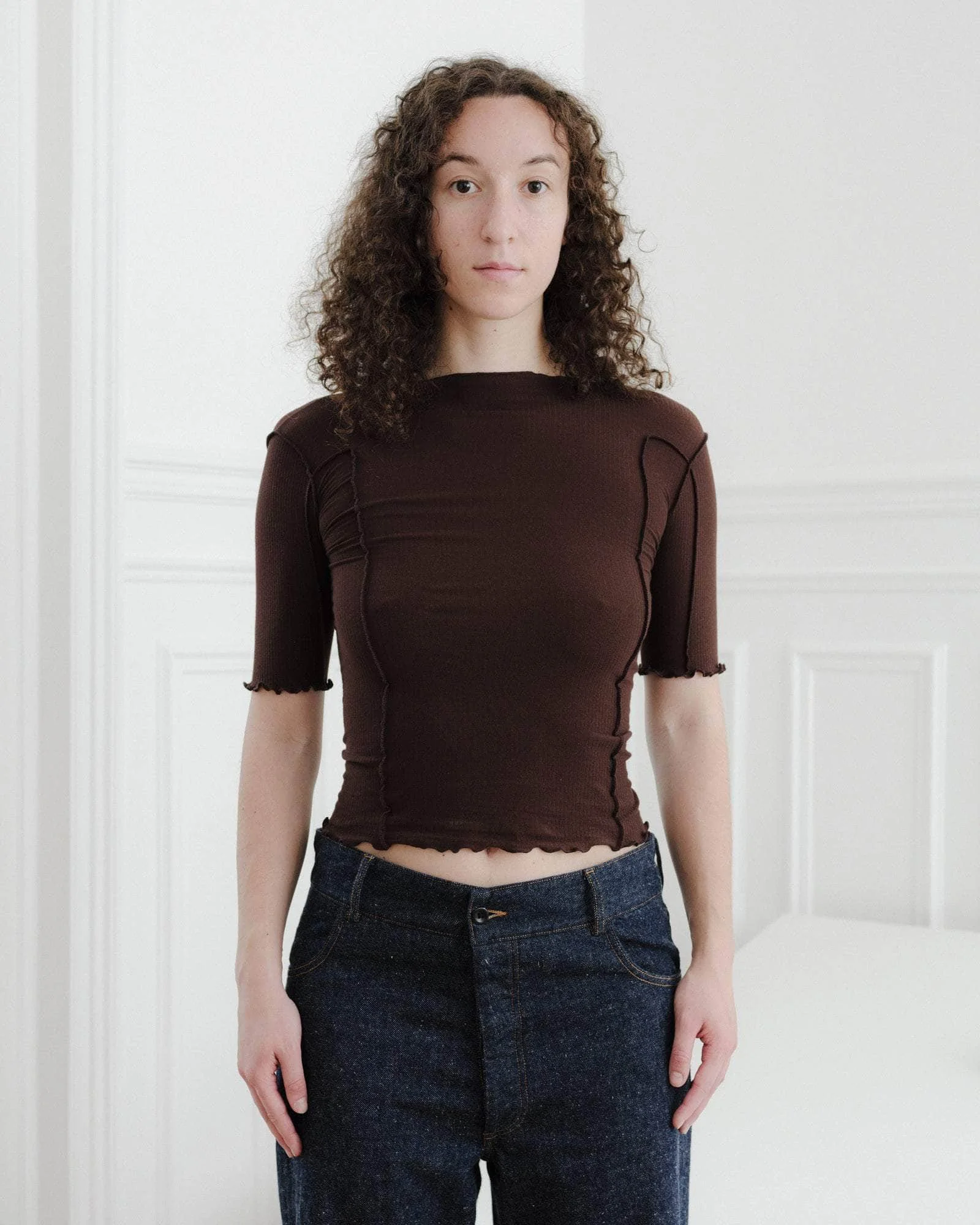 Omato 3/4 Tee Shirt - Fine Organic Cotton Rib - 1