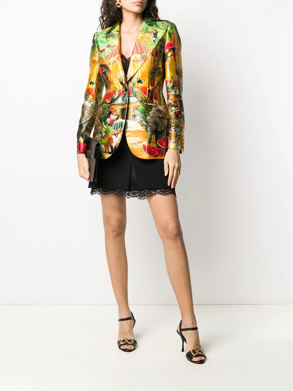 jungle-print single-breasted blazer - 2