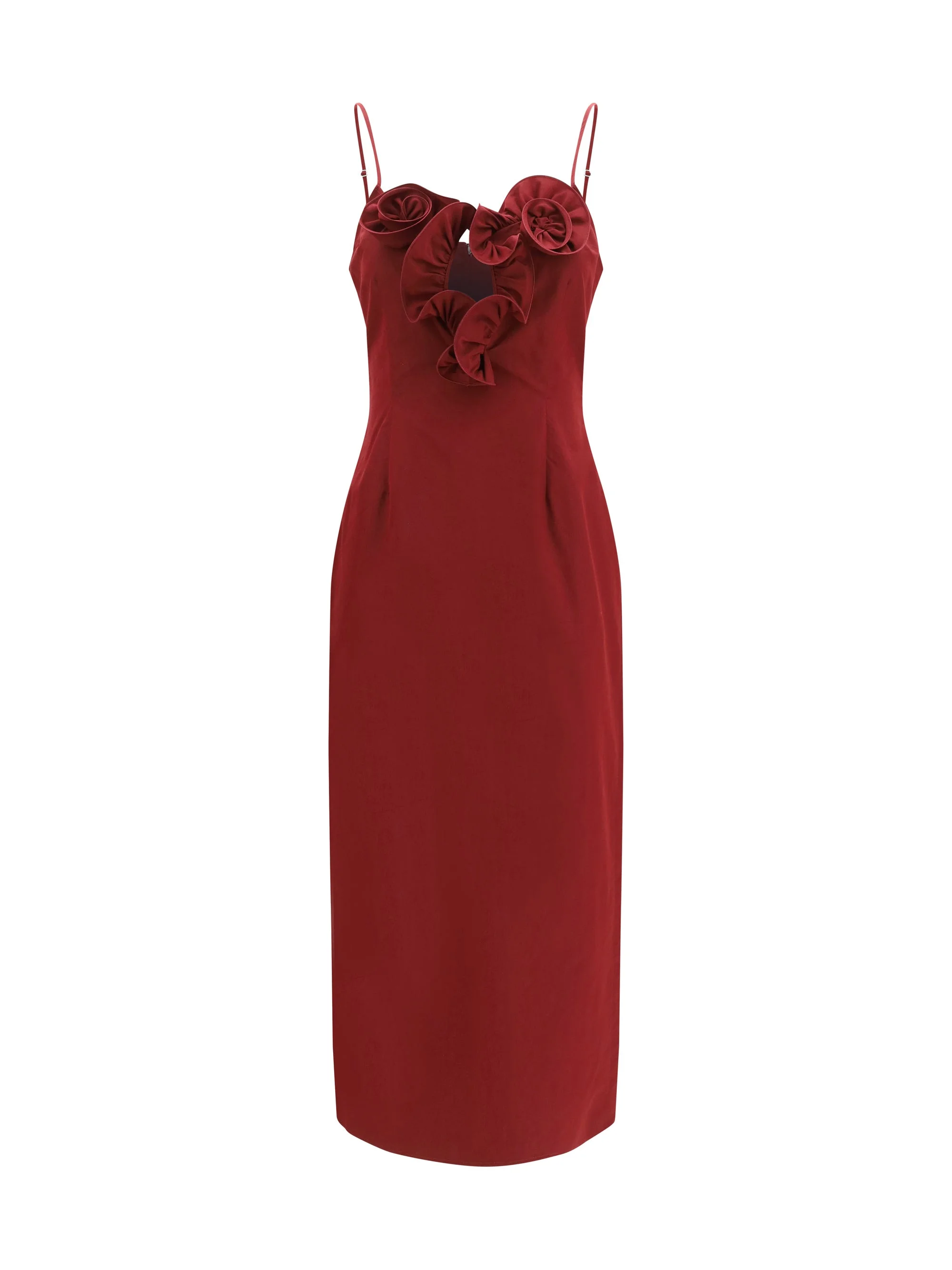 Magda Butrym Flower Detail Midi Dress Bordeaux - 1