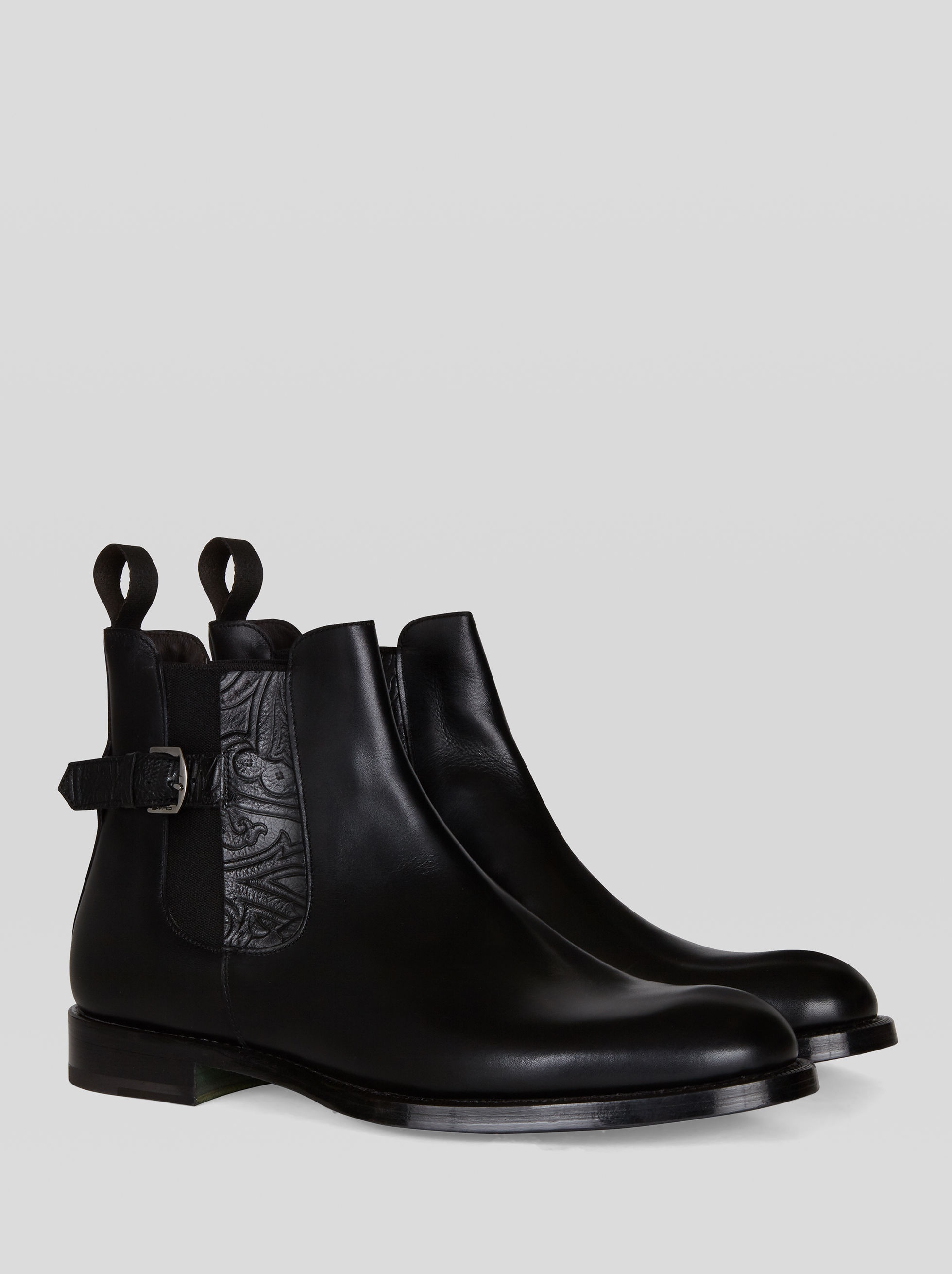 LEATHER BOOTS WITH PAISLEY PATTERN - 3