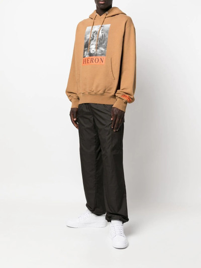 Heron Preston Heron monochrome-print hoodie outlook