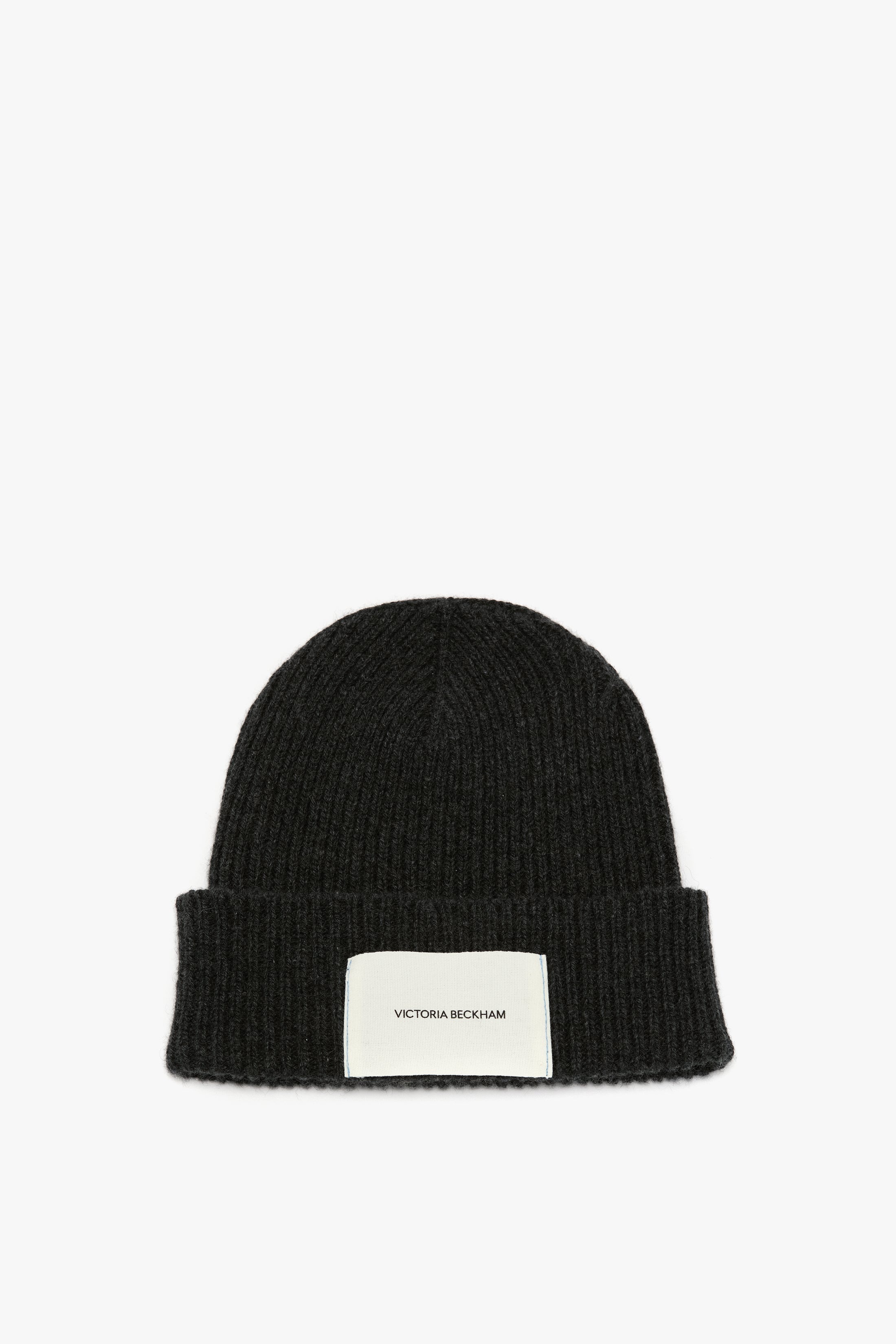 Logo Patch Beanie In Charcoal-Light Blue - 1