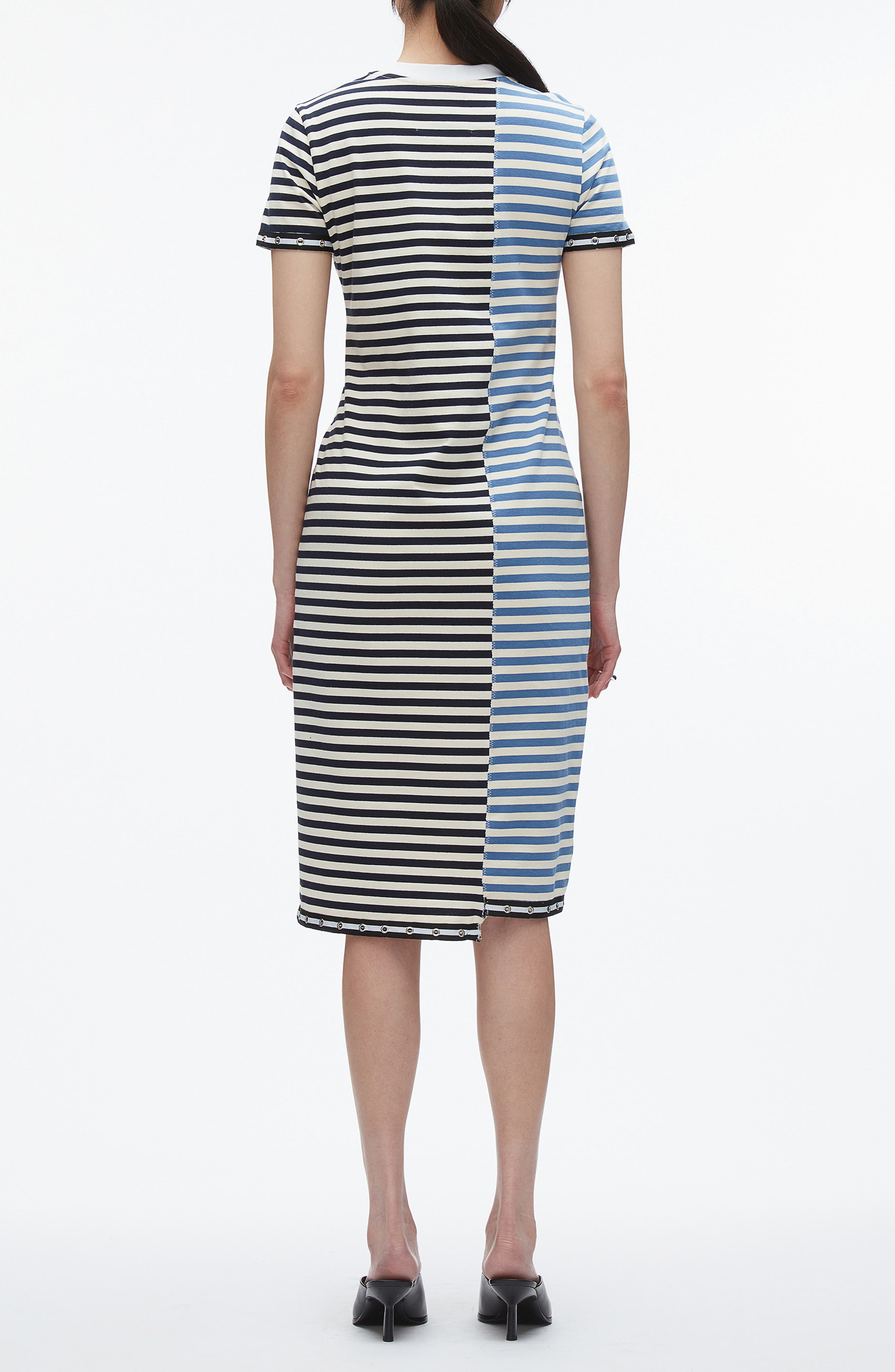 3.1 Phillip Lim Mixed Stripe Cotton T-Shirt Dress in Midnight Multi at Nordstrom - 2