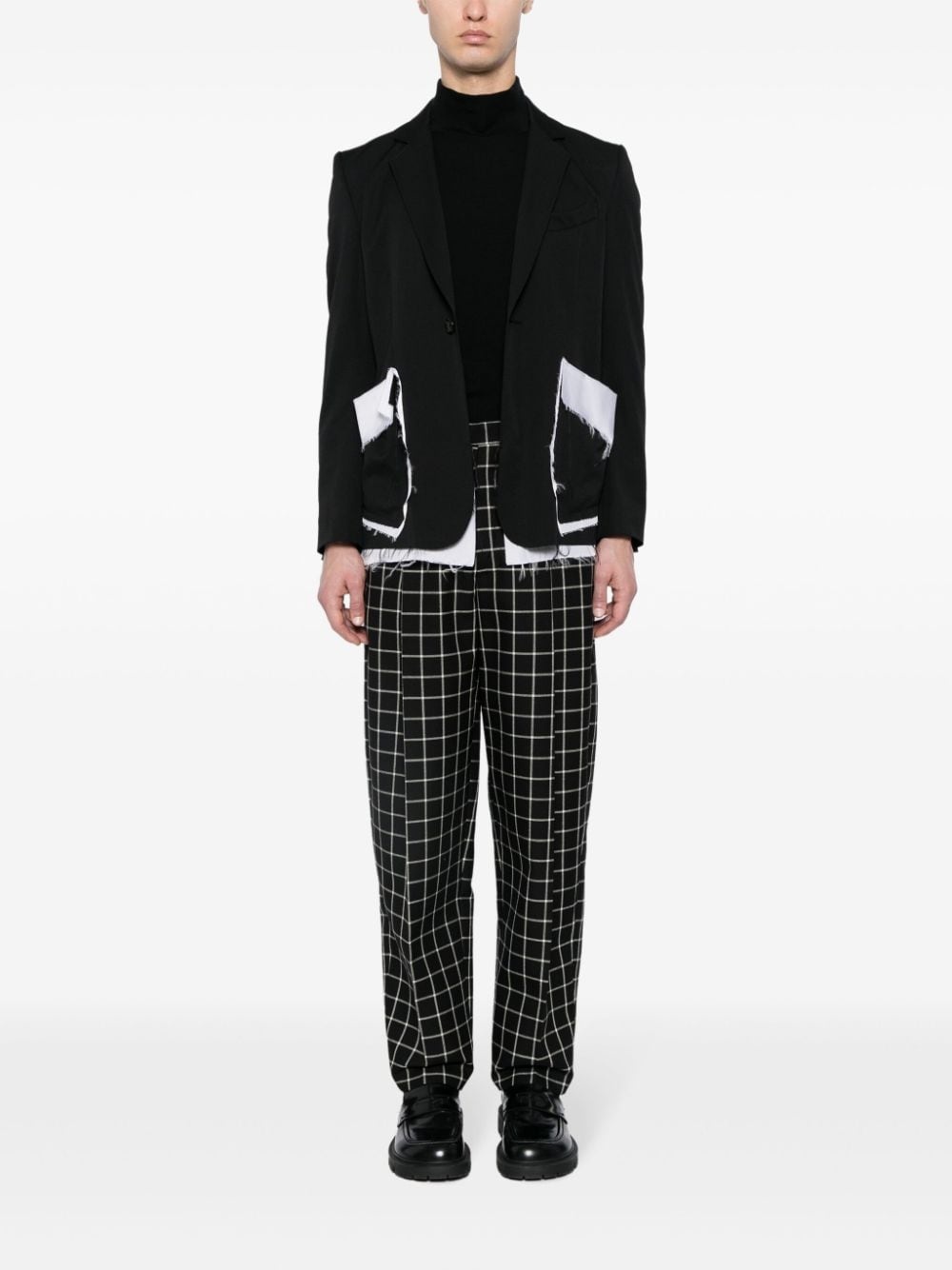 checked tapered trousers - 2