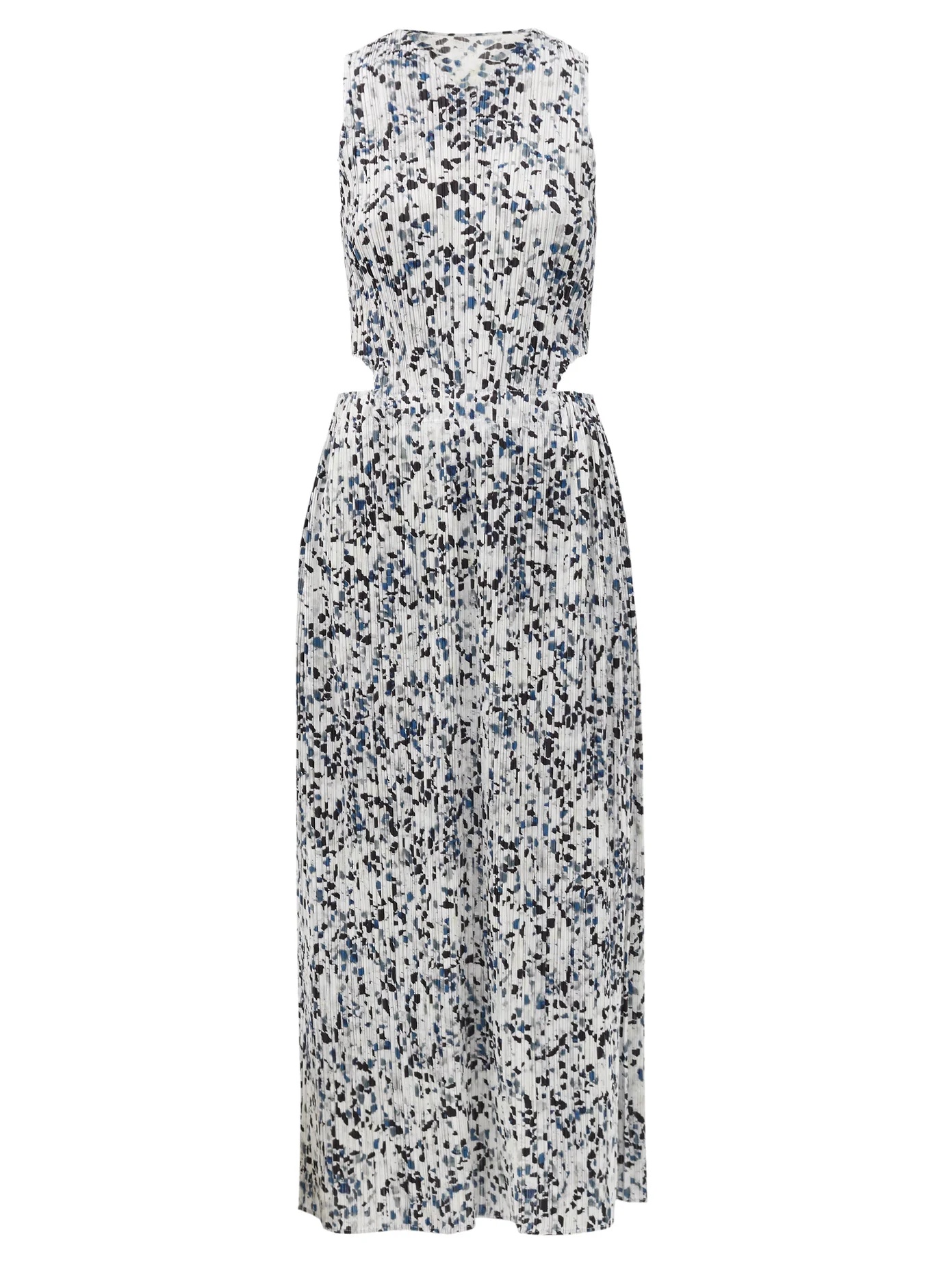 Terrazzo-print technical-pleated dress - 1