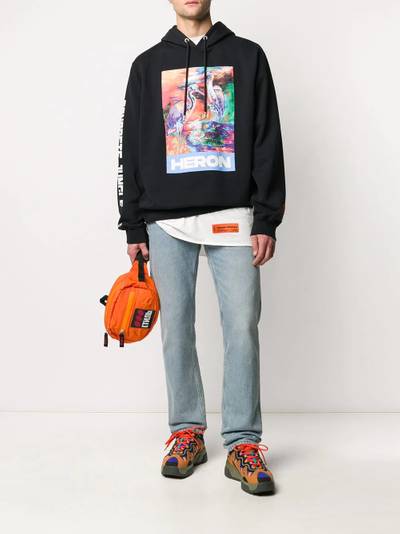 Heron Preston logo print hoodie outlook