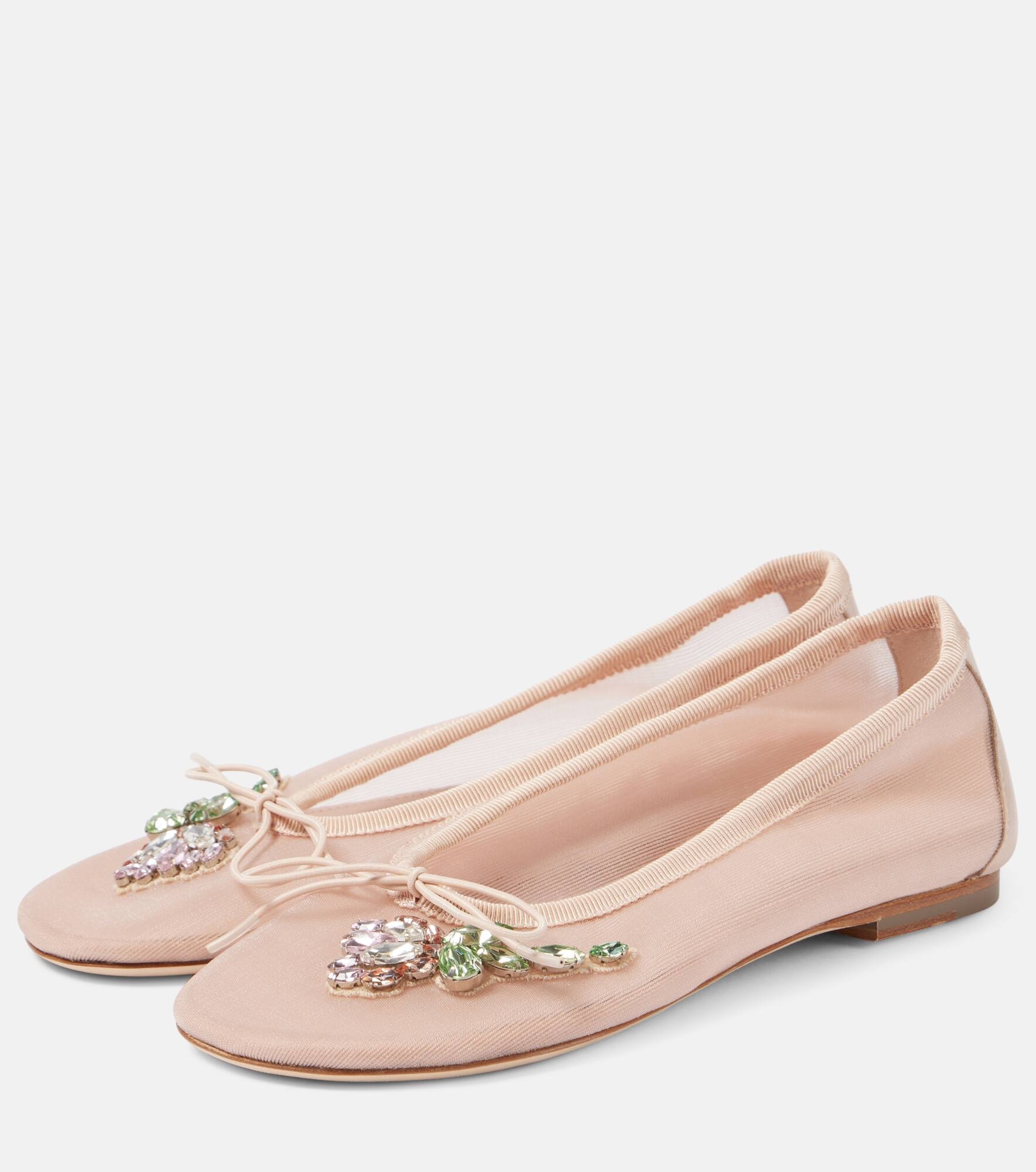 Bow-detail embellished ballet flats - 4