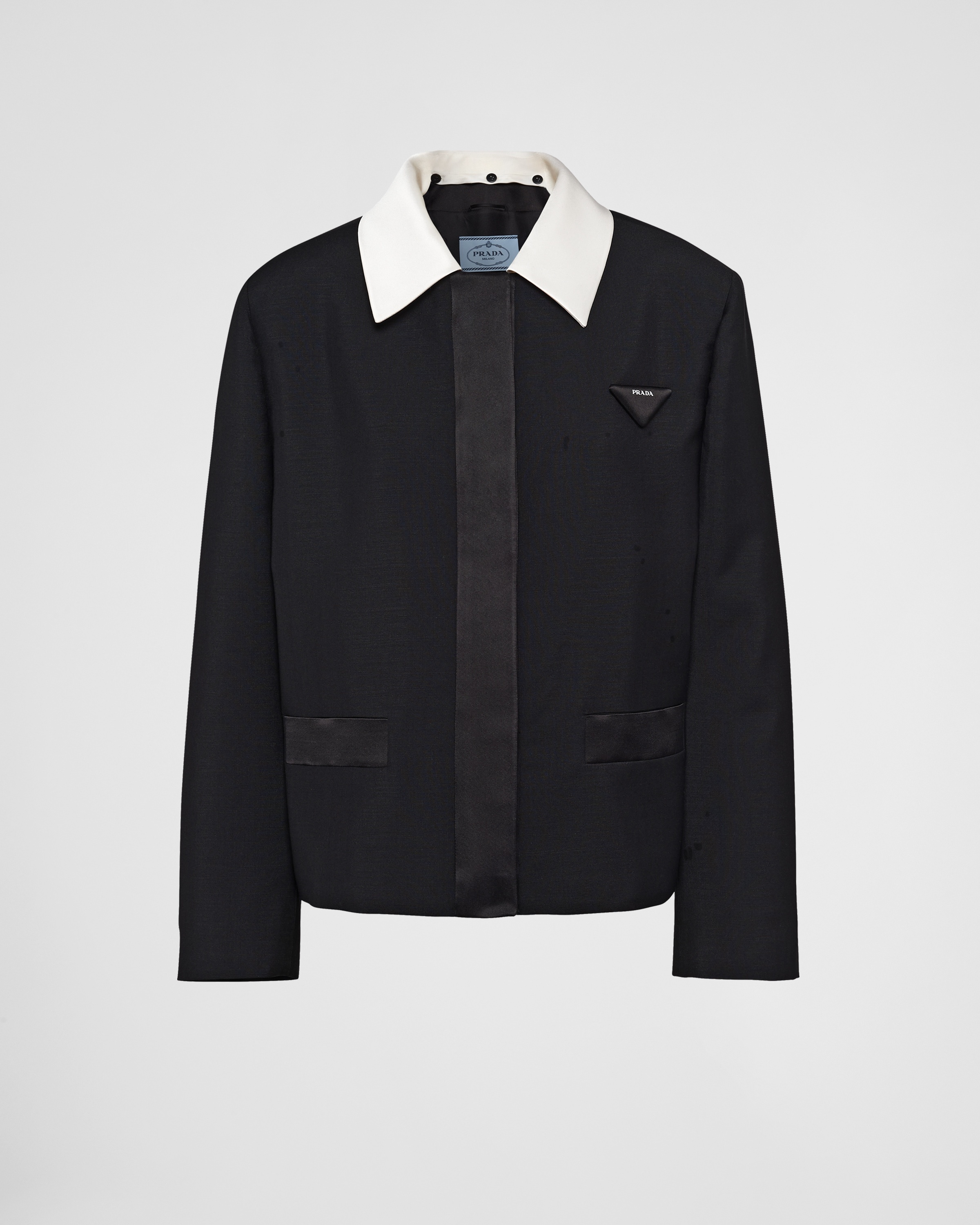 Prada Double-breasted kid mohair jacket | REVERSIBLE