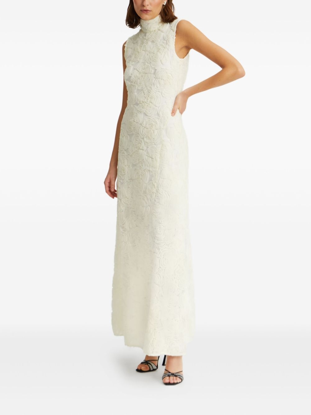 floral-embroidered maxi dress - 2