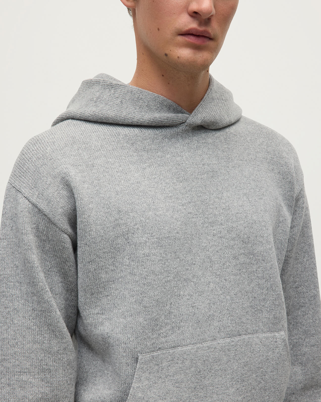 Light Grey Cashmere Hoodie - 8