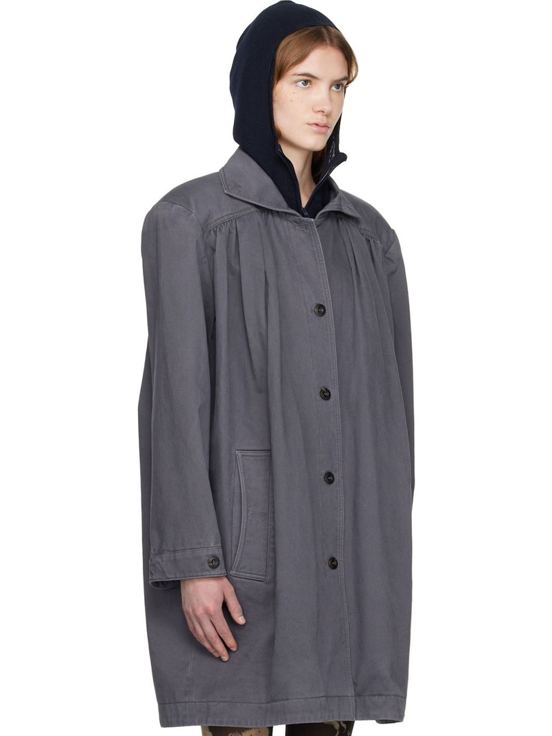 Gray Over Shirred Top Coat 2