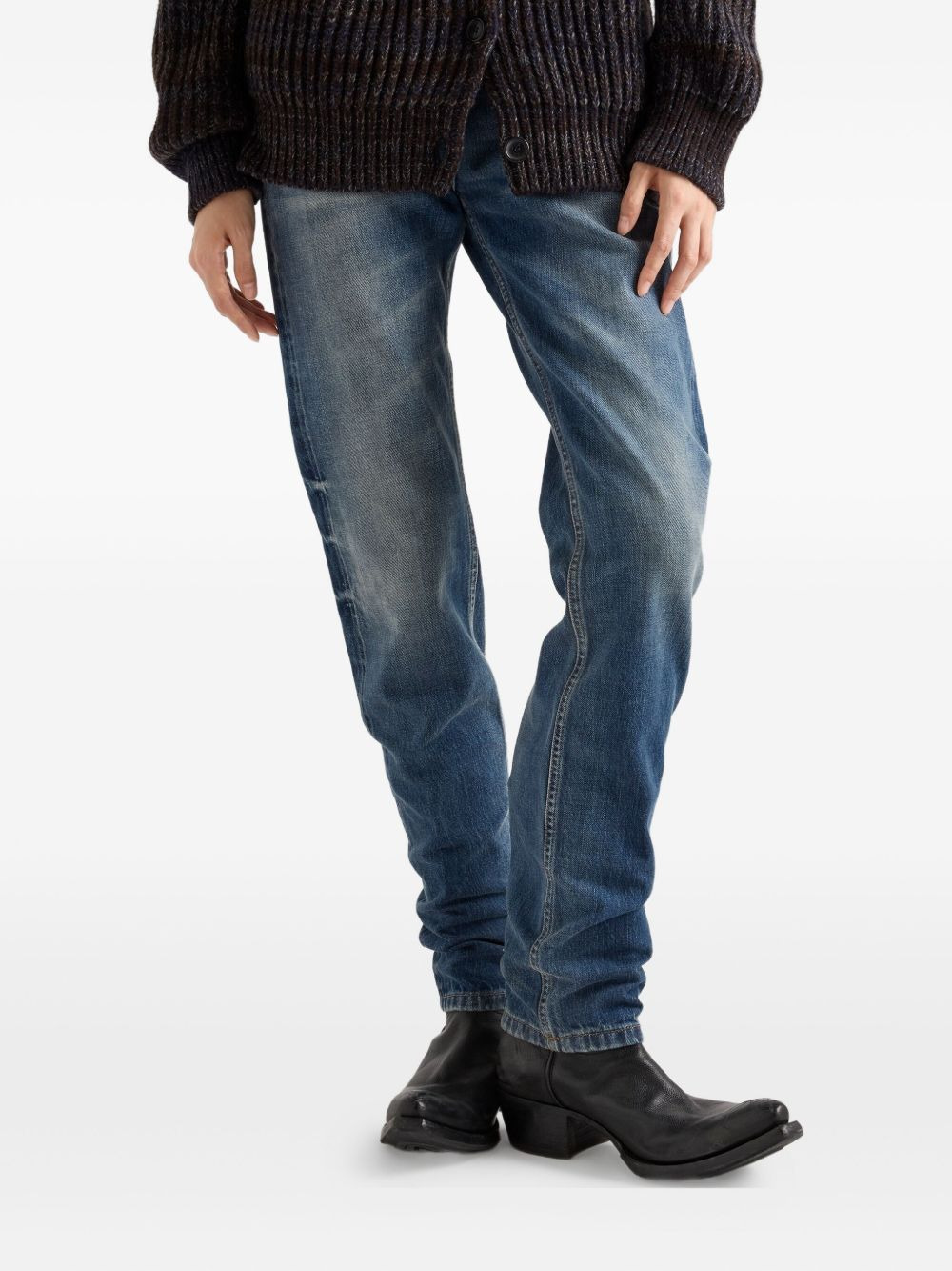 tapered washed jeans - 4