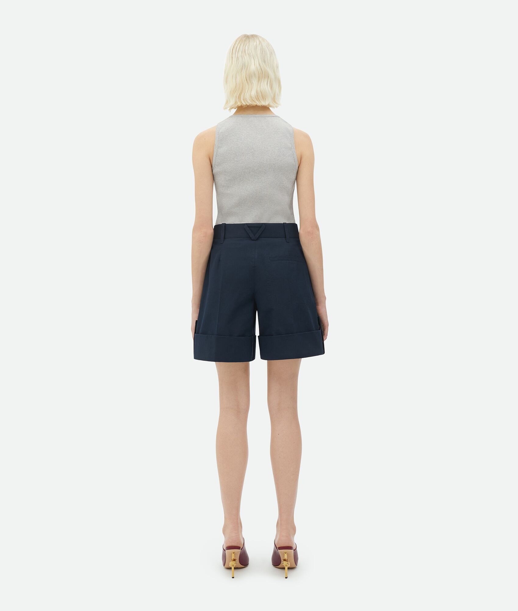 Lapeled Cotton Shorts - 3