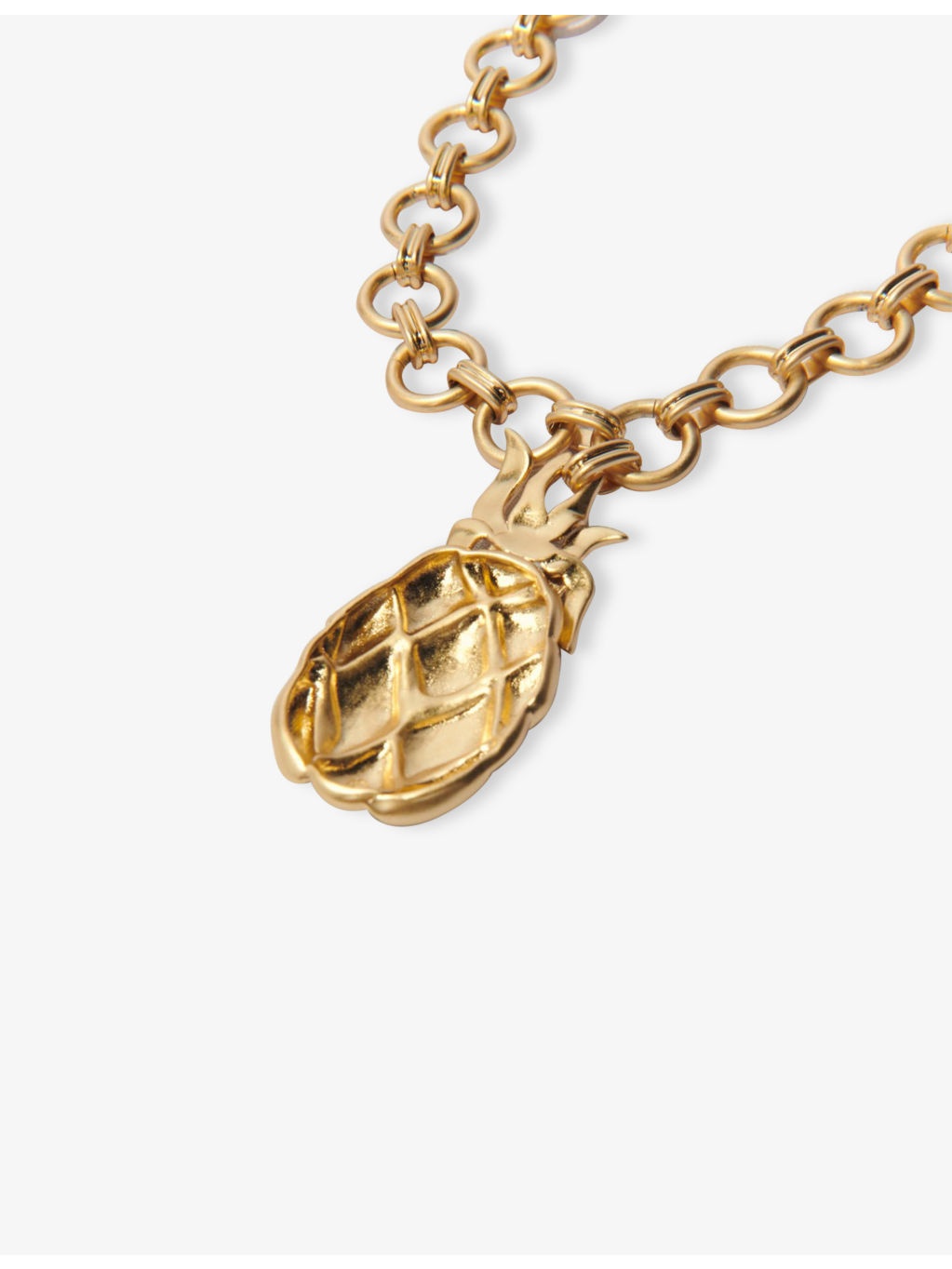 Pineapple Brass Pendant Necklace - 2