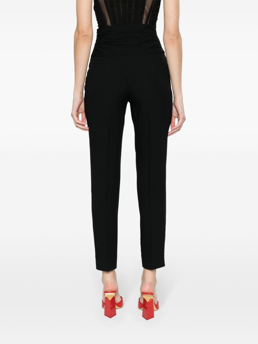 heart cut-out tailored trousers - 4