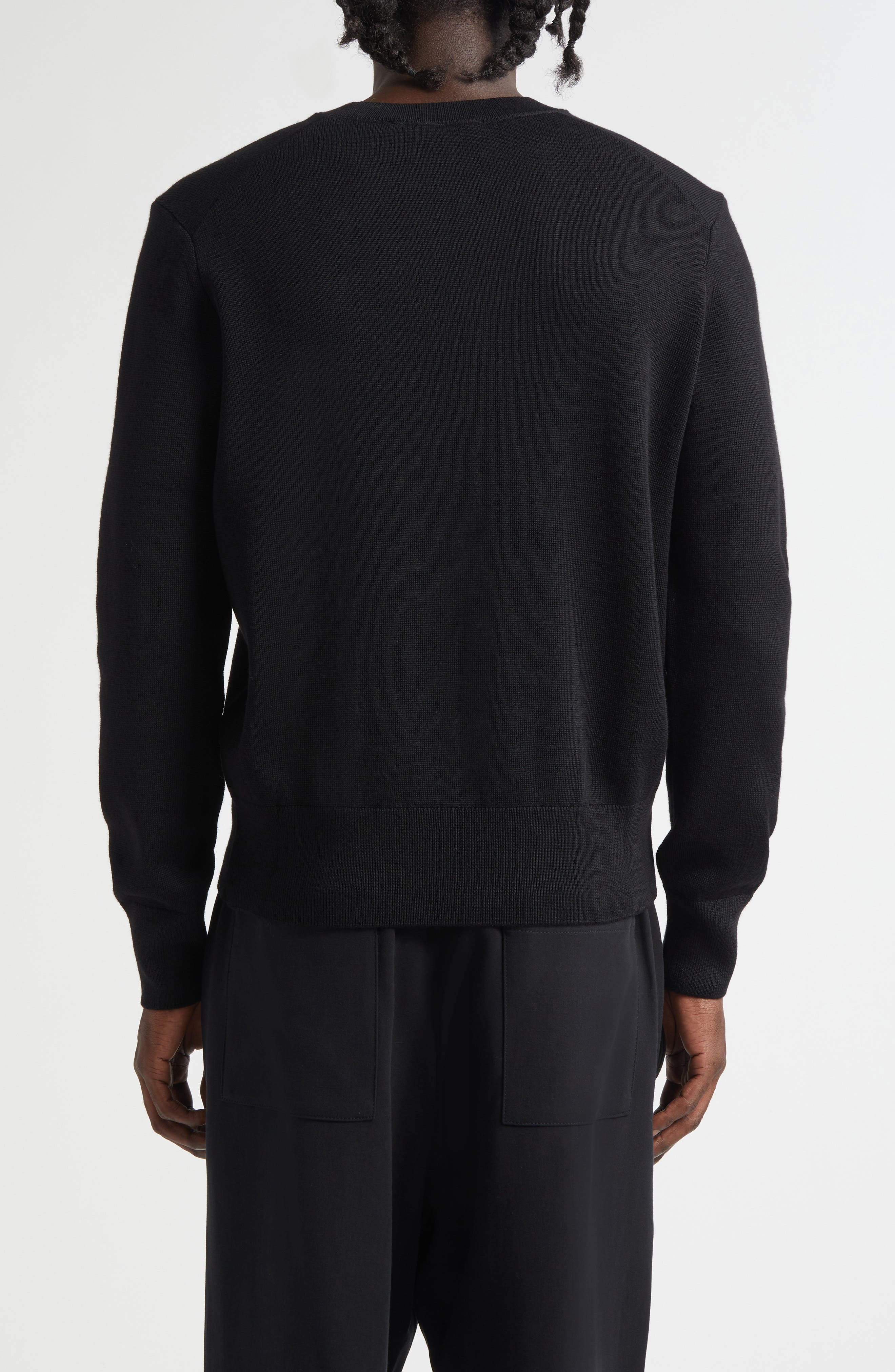 AMI PARIS Ami de Coeur Wool Crewneck Sweater in 009 Noir/rouge at Nordstrom - 2