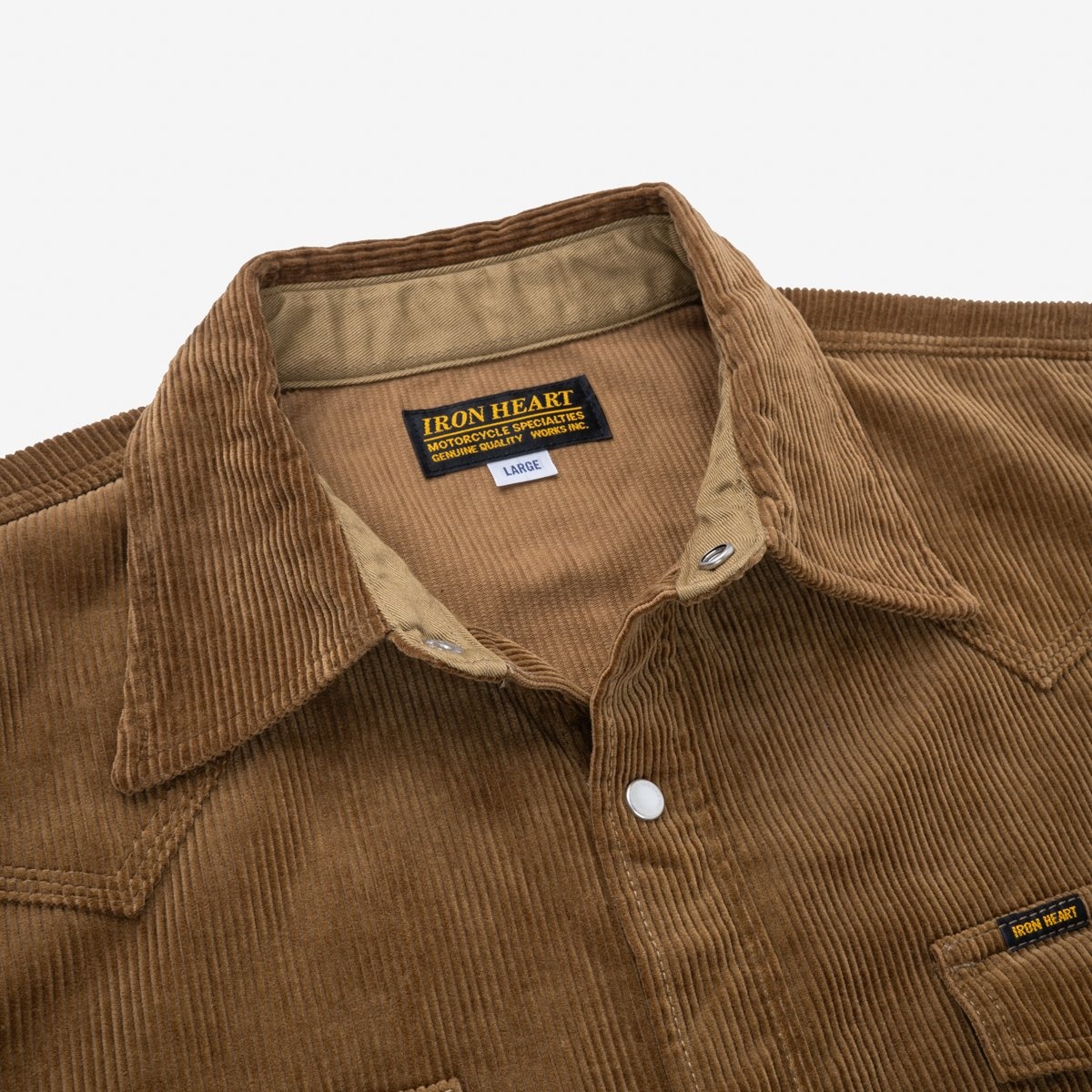 IHSH-398-CAM 11oz Corduroy Western Shirt - Camel - 7