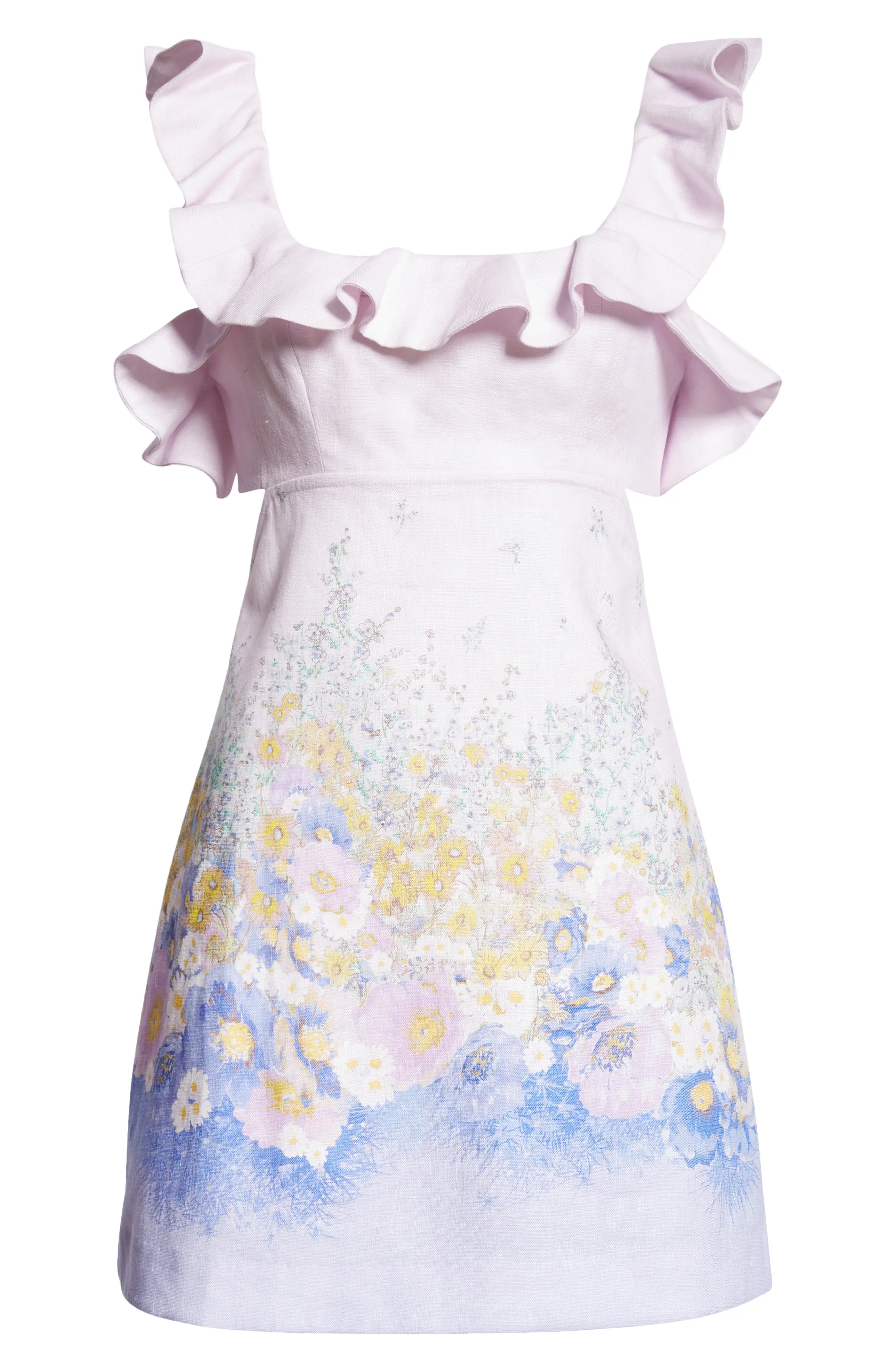 Floral Print Linen Minidress - 5