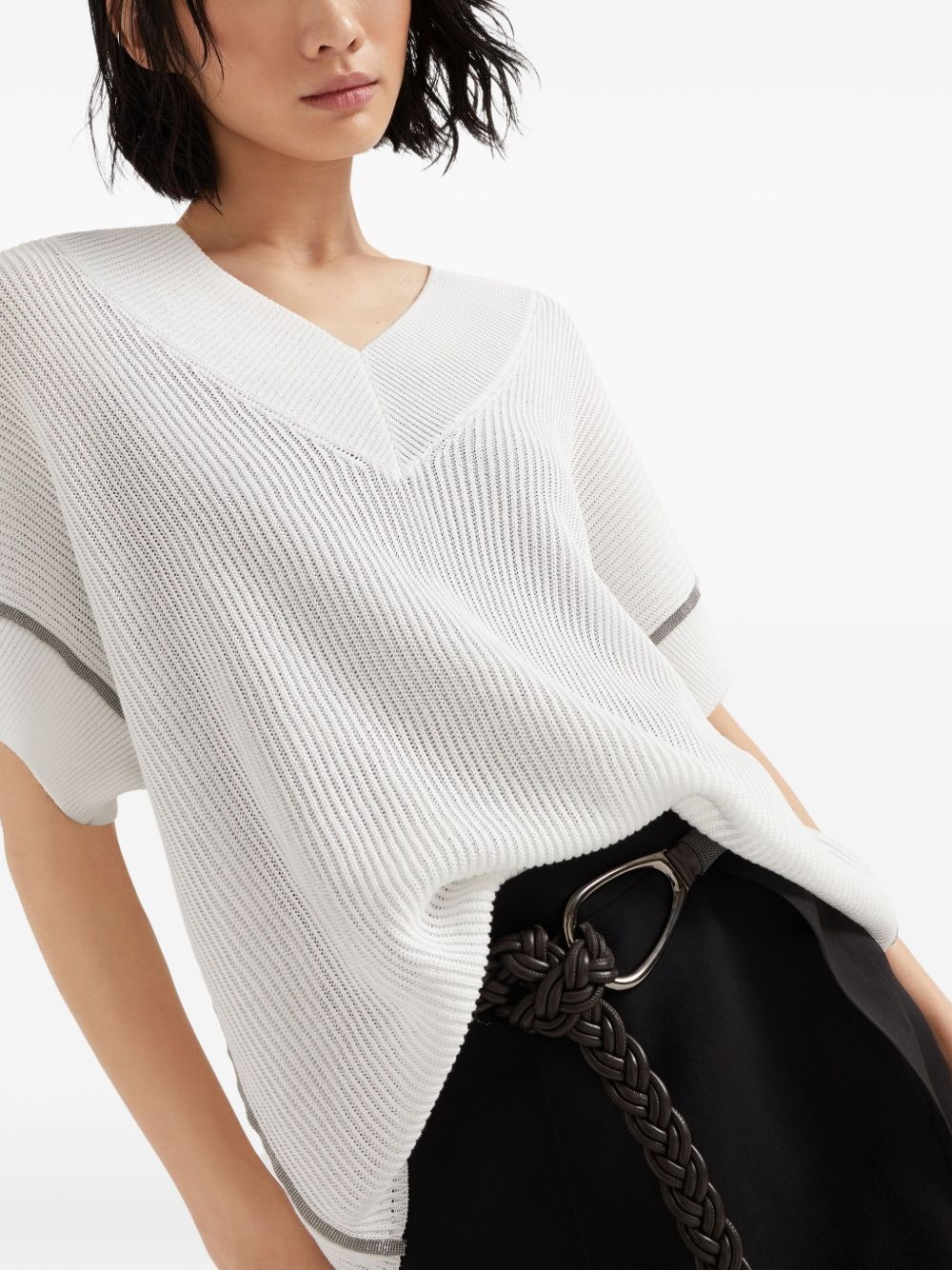 Monili-trim T-shirt - 6