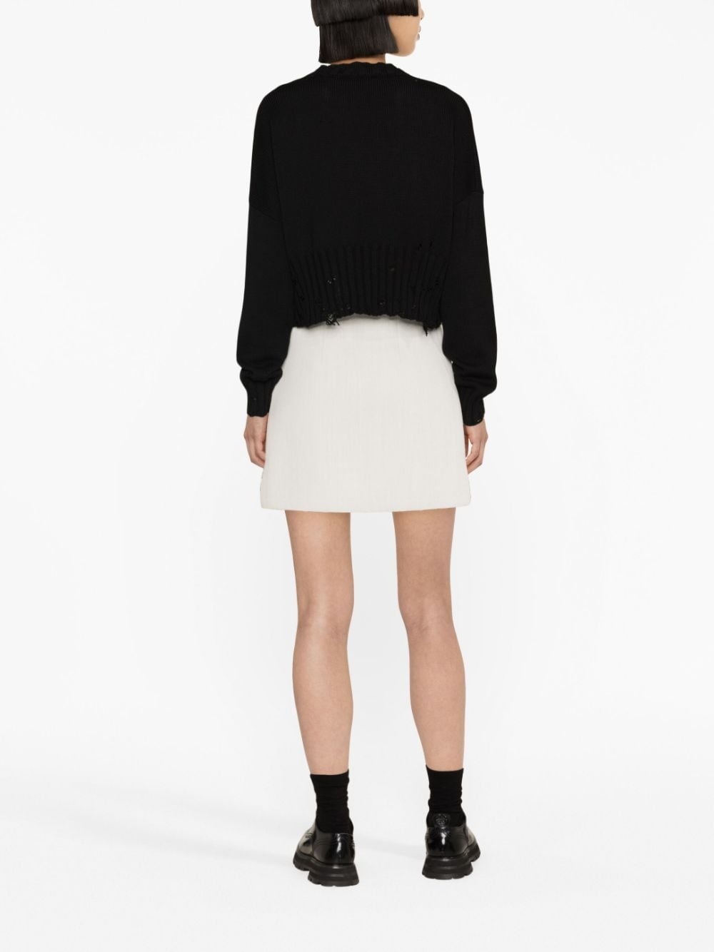 distressed cropped jumper - 4