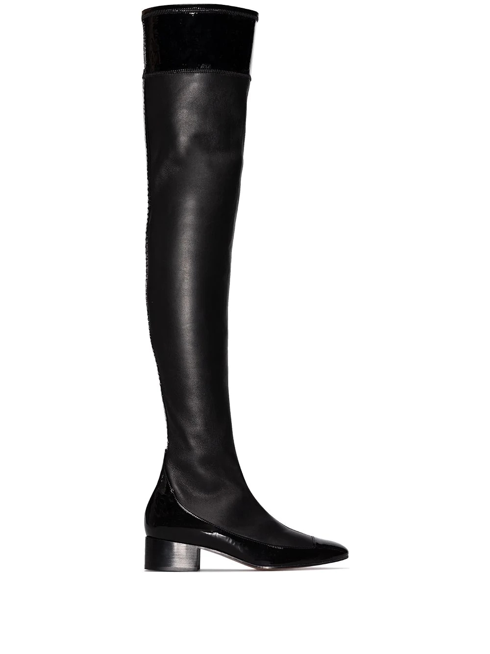 40mm thigh-high leather boots - 1