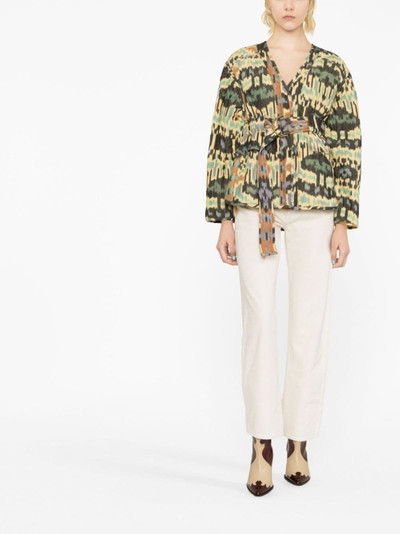 ULLA JOHNSON Lakshmi graphic-print belted jacket outlook