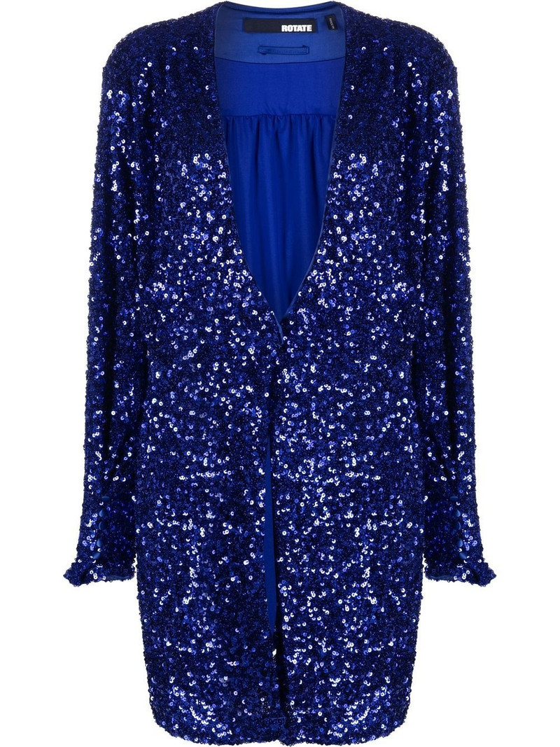 sequin-embellished V-neck wrap dress 1